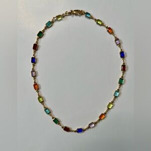 18K Gold Filled Multicoloured Gemstone Chocker Necklace